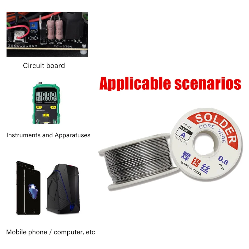 

Оловянно-свинцовый припой с канифолью, 100 г, 0,8/1,0/1,2 мм