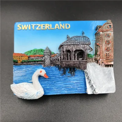 Магнит на холодильник сувенир Дубай версаль лебедь озеро Швейцария Firenze дала