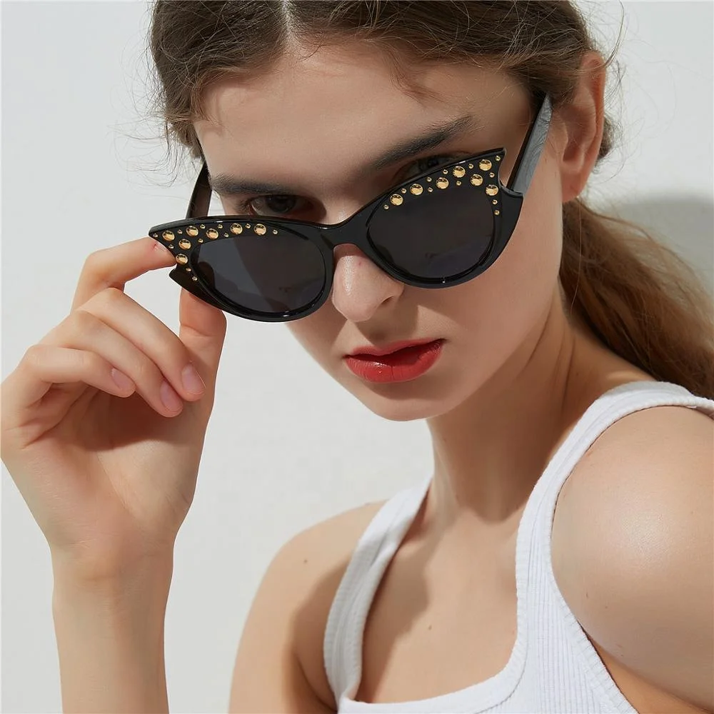 2020 крутые Плоские солнечные очки Gg с популярными заклепками больших размеров