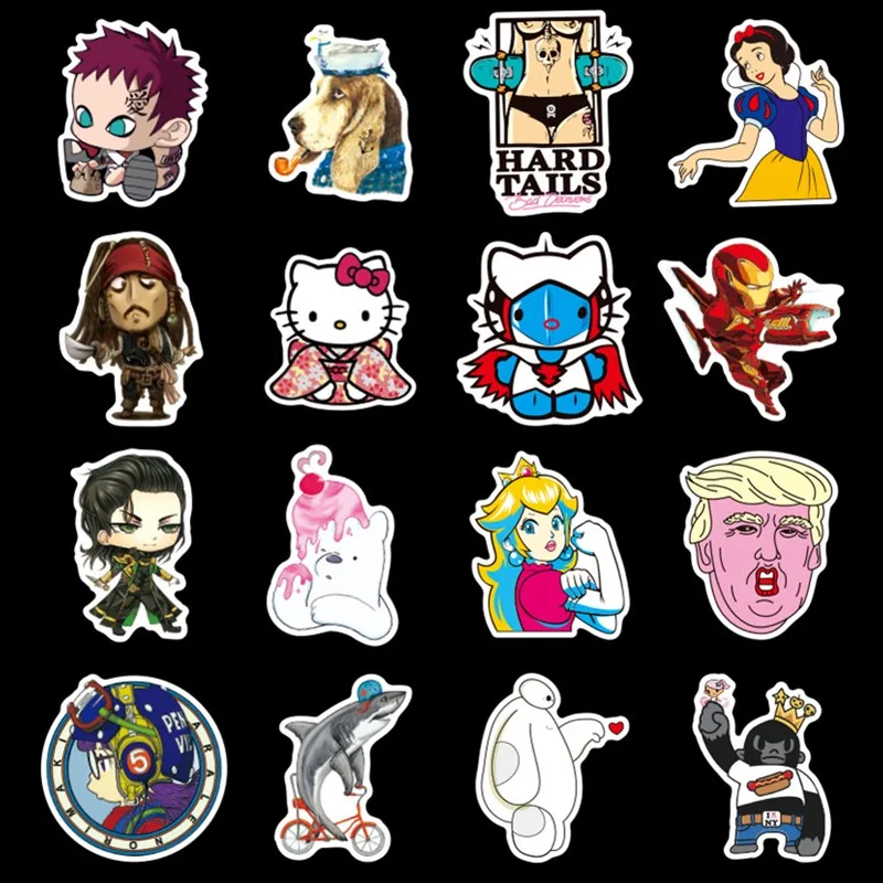 100 шт. милые не раз за разом стикеры Disney бумага Автомобиль Мотоцикл чемодана с