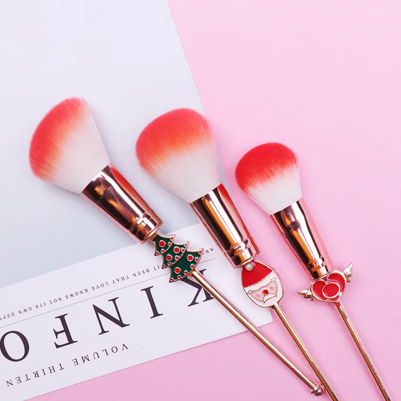 Рождественская Кисть для макияжа с лосем румяна пудра консилер губ кисть теней