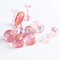 false nail holder flower shape display nails acrylic manicure training practice stand for female