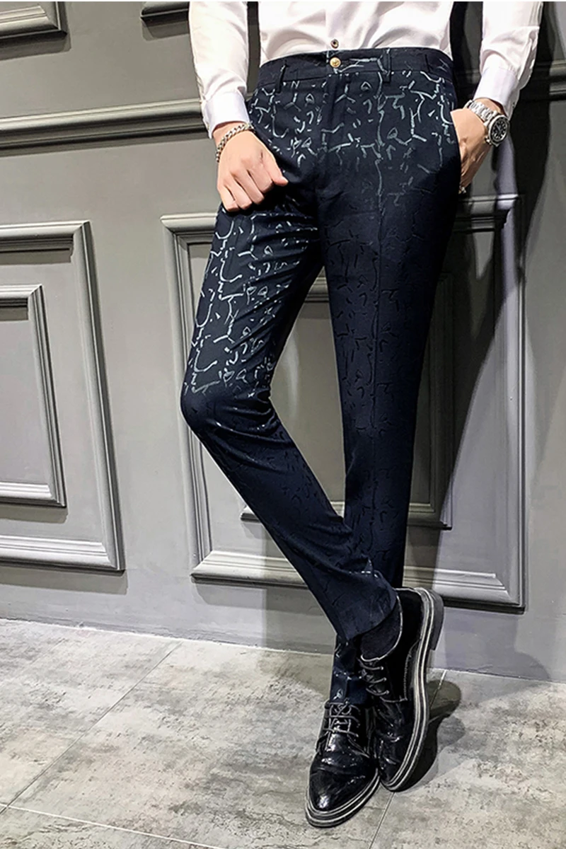 Мужские брюки с духами Pantalon Hombre Vestir повседневные облегающие для офиса осень