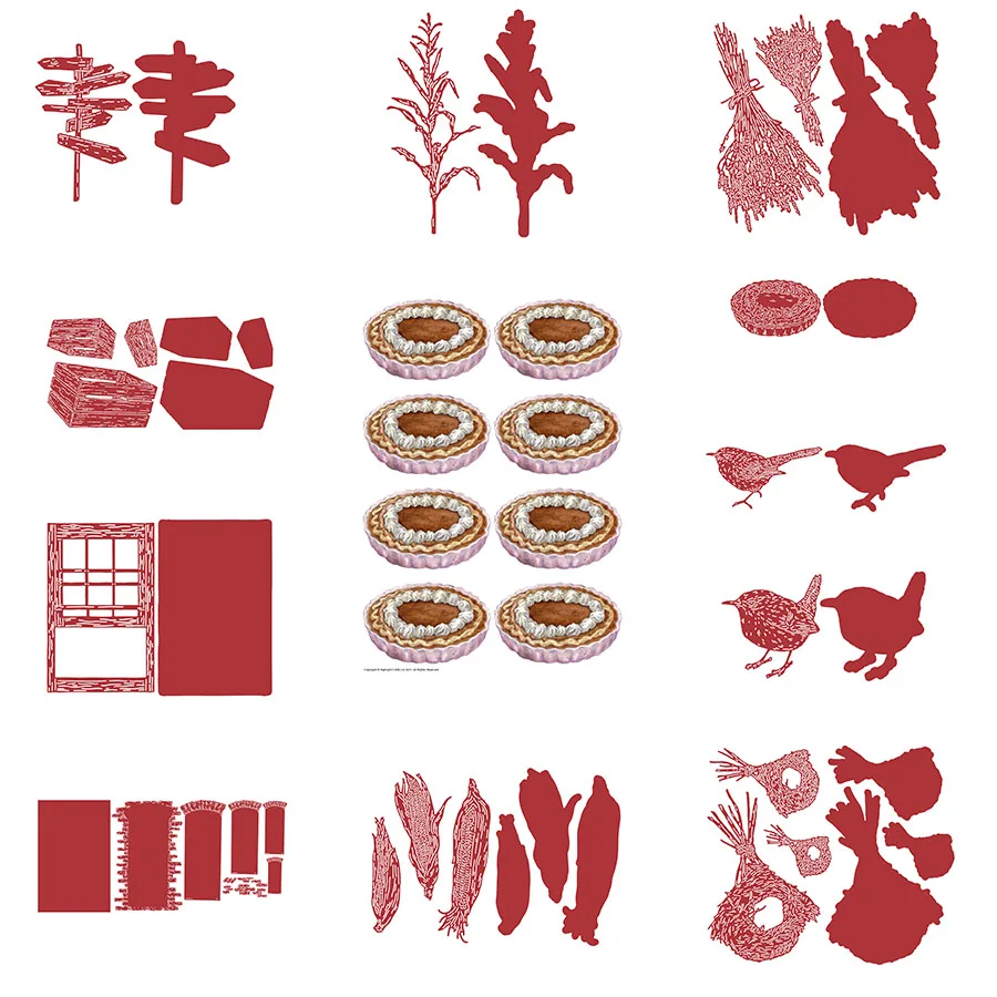 

New Windows Cornstalk Dried Out Flowers Maeve Picked Reflections Novelty Essentials Metal Cutting Dies Ornament for Scrapbooking