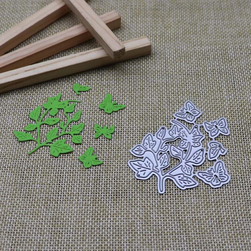 

Metal Cutting Dies Scrapbooking Stencil Die Cuts Card Embossing DIY Photo Album Branches Leaves Butterfly Frame Template Stencil