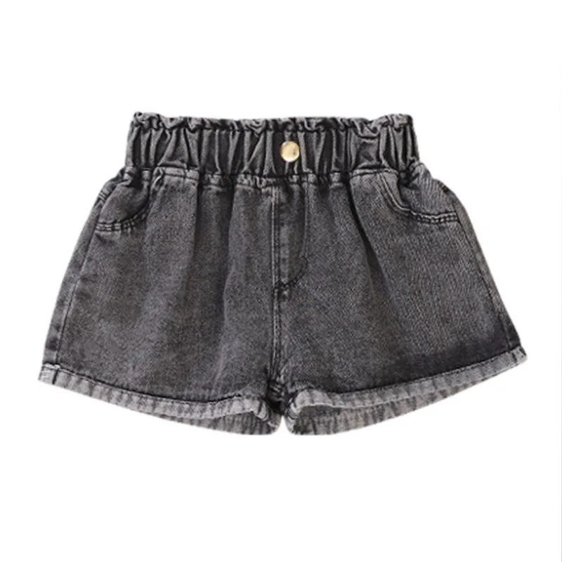 

Детские летние джинсовые шорты для девочек, свободные брюки с высокой талией, модные тонкие повседневные штаны, удобные горячие шорты