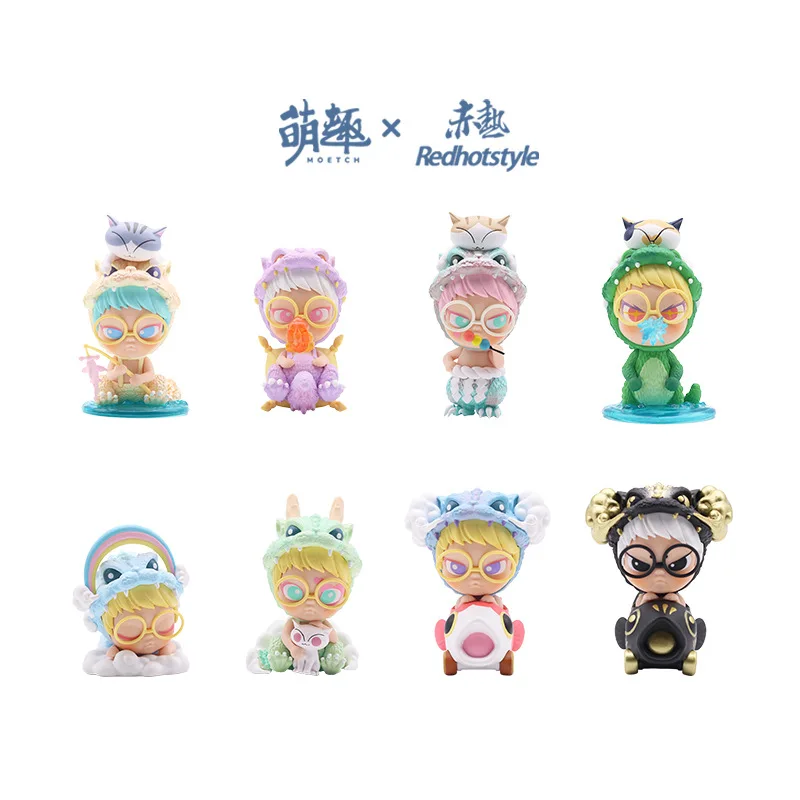 kawaii send badge small puffs puff jungle secret realm series figurines trend blind box hand made trendy play model figure toys free global shipping