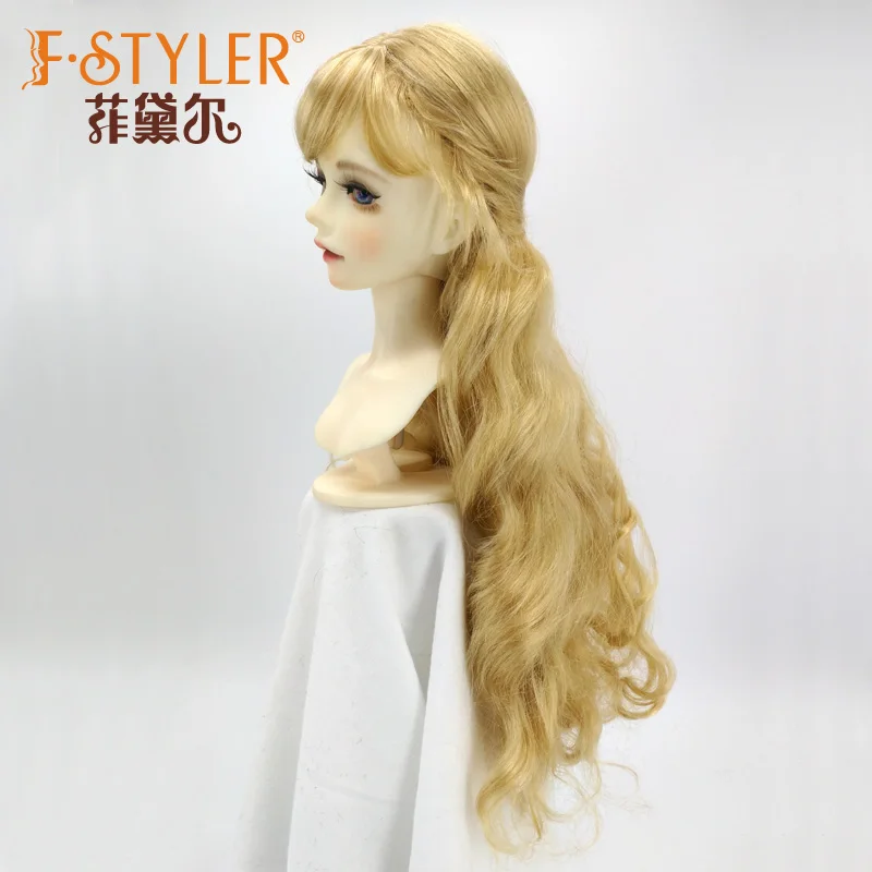 

Парик для куклы BJD 1/3, парик для куклы с длинными волнами, синтетические мохеровые волосы, аксессуары для кукол, парик, аксессуары для Мини-ку...