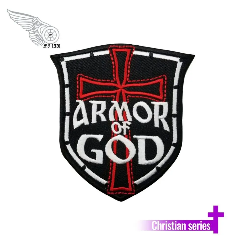 Военная нашивка Armor of god крутая аппликация на заказ Байкерская вышивка спереди