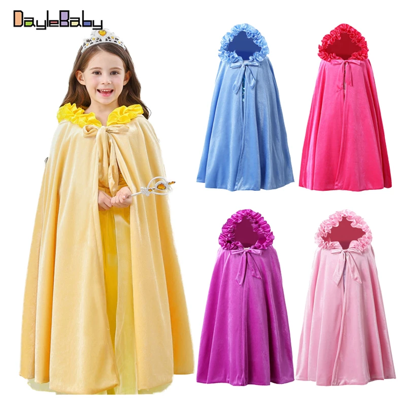 Платье принцессы для девочек с капюшоном пайетками часы аксессуары накидка