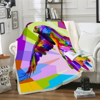 3d bird print sherpa blanket couch quilt cover travel bedding outlet velvet plush throw fleece blanket bedspread