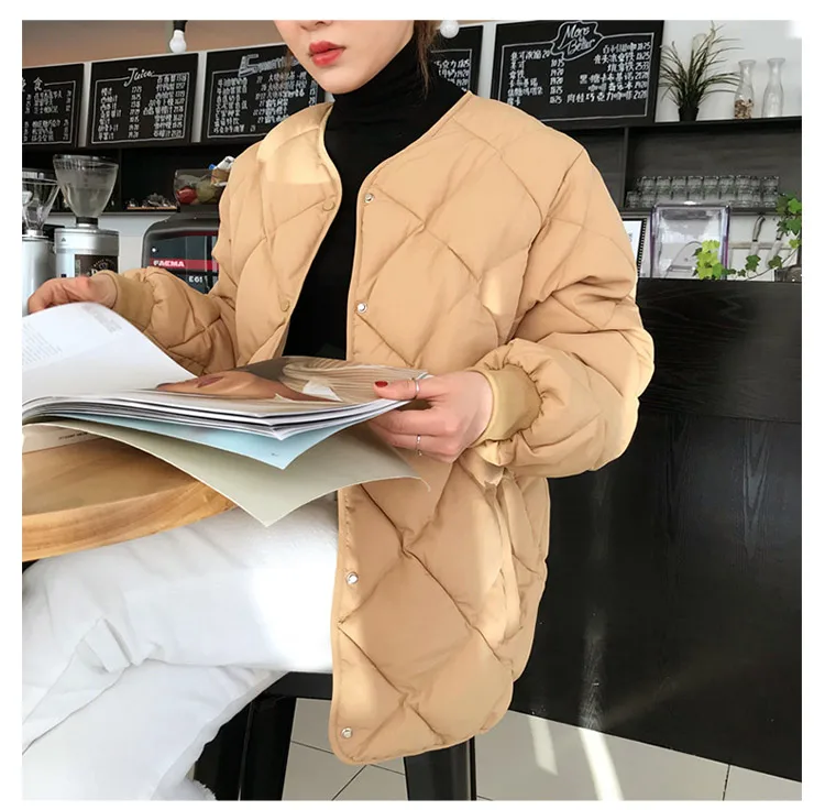 

Winter Fashion Outwear Casual Jackets Solid Tops All-Match Simple Fresh Stylish Warm Women Coat Loose Thicken