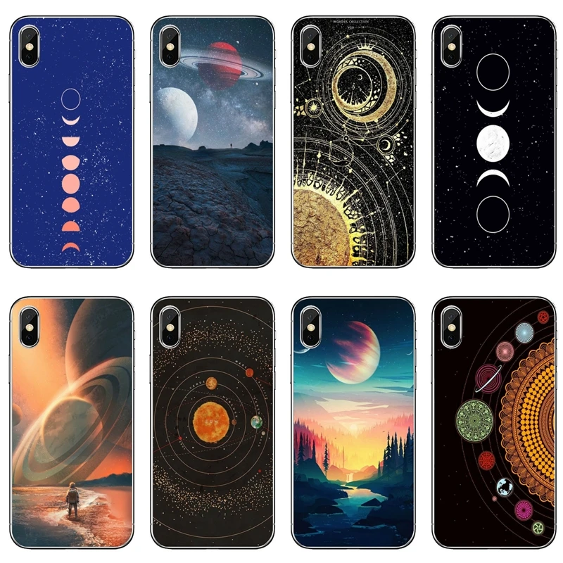 Силиконовый чехол для телефона Xiaomi Redmi 9T 9C 9A 7 7A K20 6 6A S2 Note 9S 9 8 8T 5A Pro Moon Space Map|Бамперы|