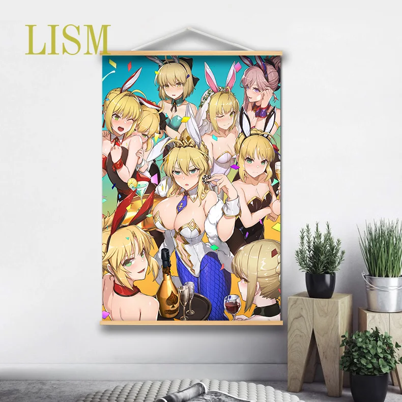 Плакат на стену из массива дерева с изображением судьбы и манги - купить по