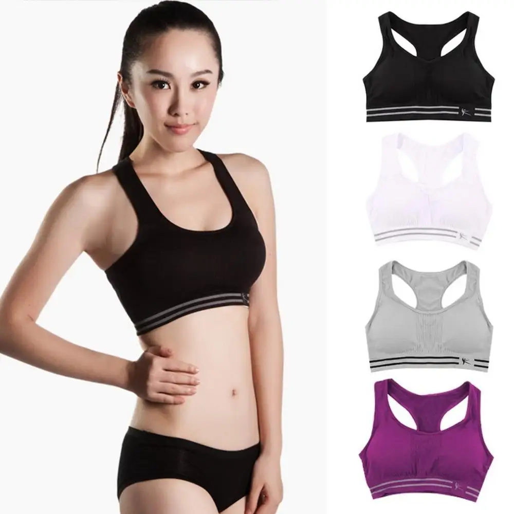 

Absorb Sweat Quick Drying Women Sport Bra Top Black Padded Yoga Brassiere Fitness Sports Tank Top Female Sport Yoga Bra Push Up