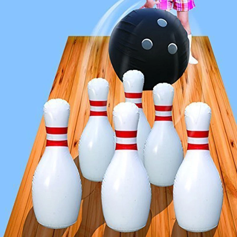 

Novelty Place Giant Inflatable Bowling Set for Kids Outdoor Lawn Yard Game Ball