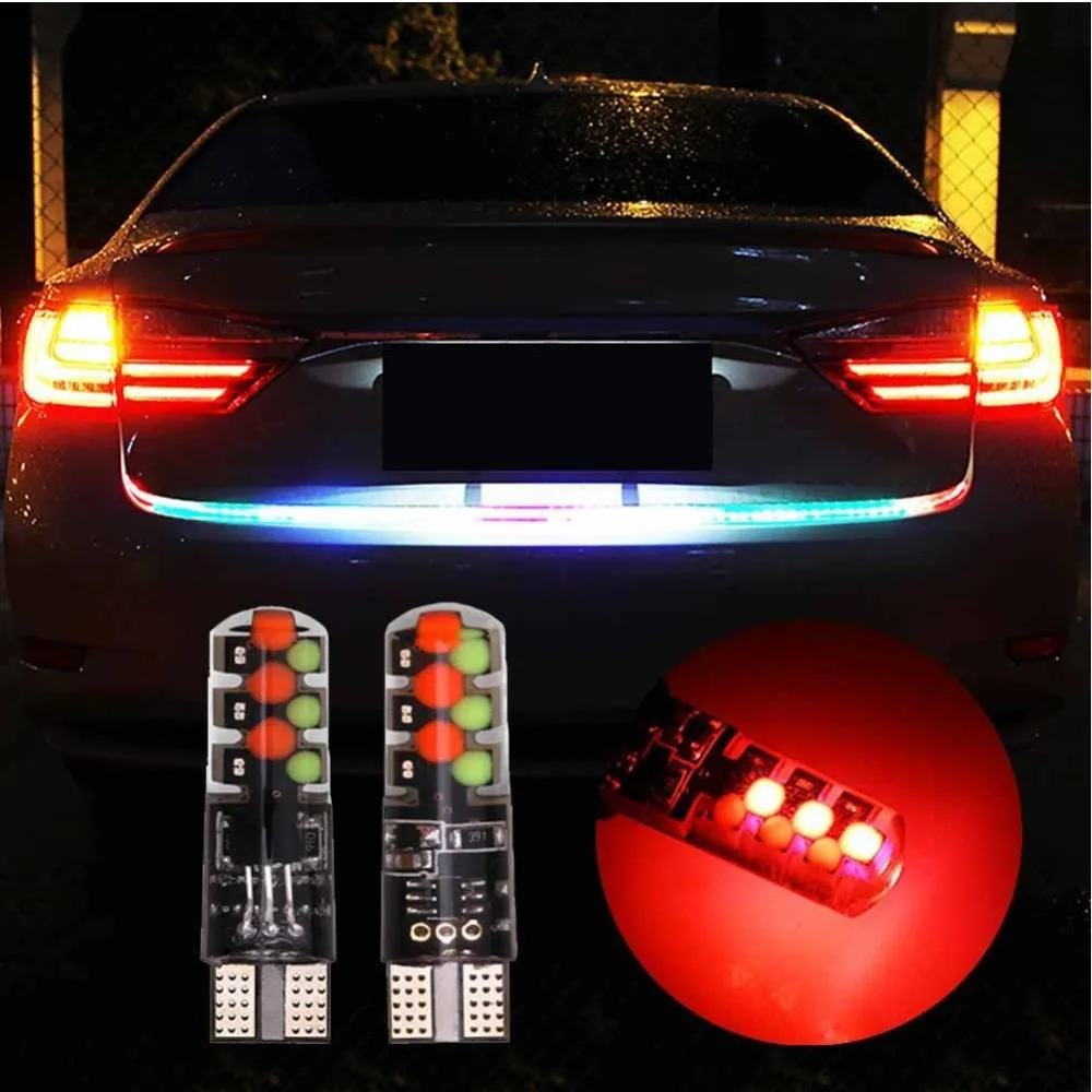 Высокое качество 2 шт. T10 автомобиля RGB BulbWedge бортовой светильник комплект