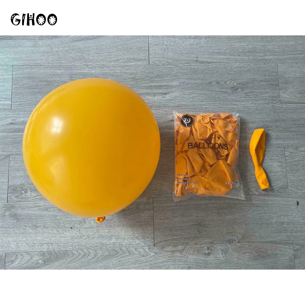 

GIHOO 10pcs 24 inch Retro Color Latex Balloon Lemon Yellow Brown Round Balloon Retro Bean Green For Wedding Birthday Party Decor