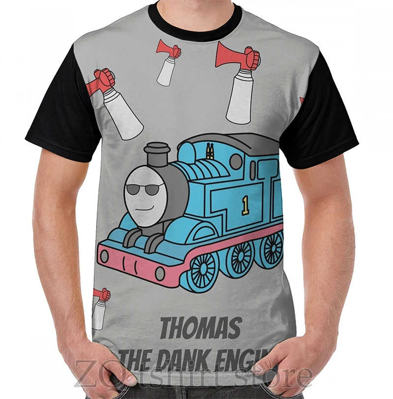 Футболка мужская с принтом Томаса и сырых моторов топ круглым вырезом коротким