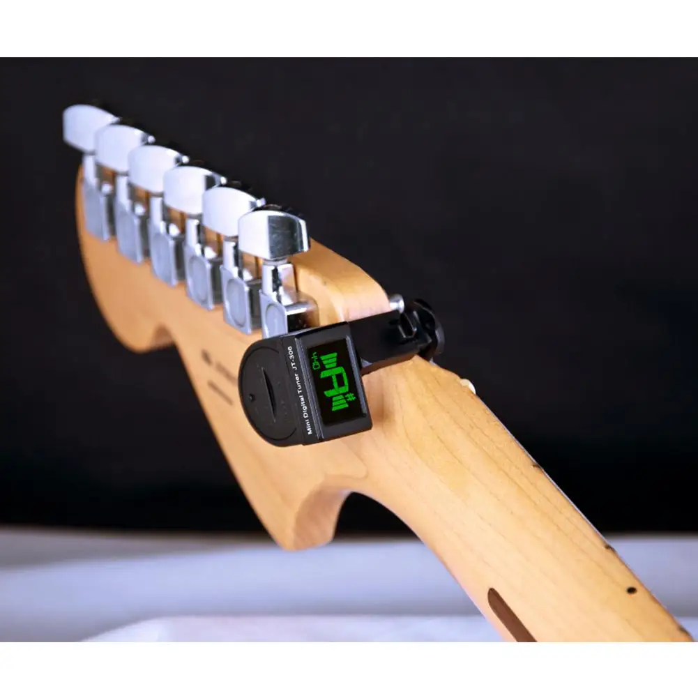 joyo jt 306 mini guitar tuner digital lcd clip auf tuner für elektrische akustische klassische gitarre chromatische gitarre bass free global ship