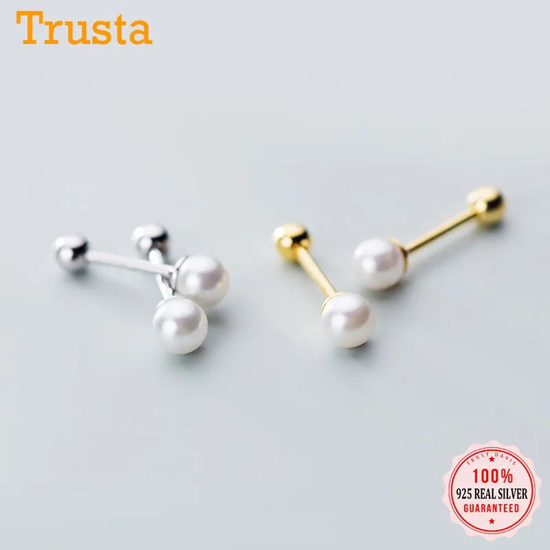 Женские серьги гвоздики из серебра 925 пробы с жемчугом|Серьги-гвоздики| |