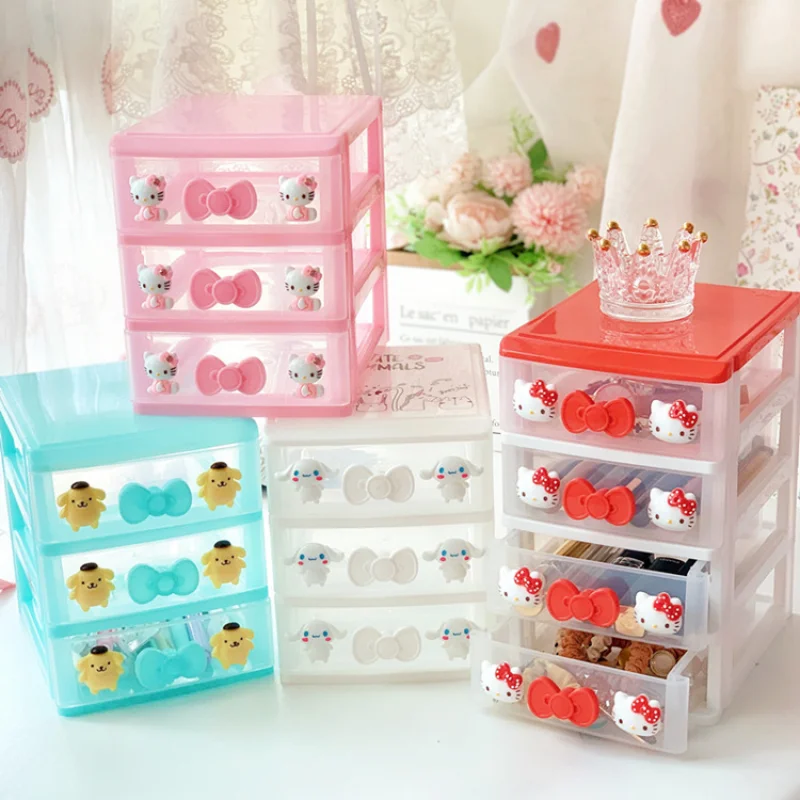 Sanrioed Mymelody Kuromi Hellokittys Littletwinstars Новый мультяшный Настольный ящик для ювелирных