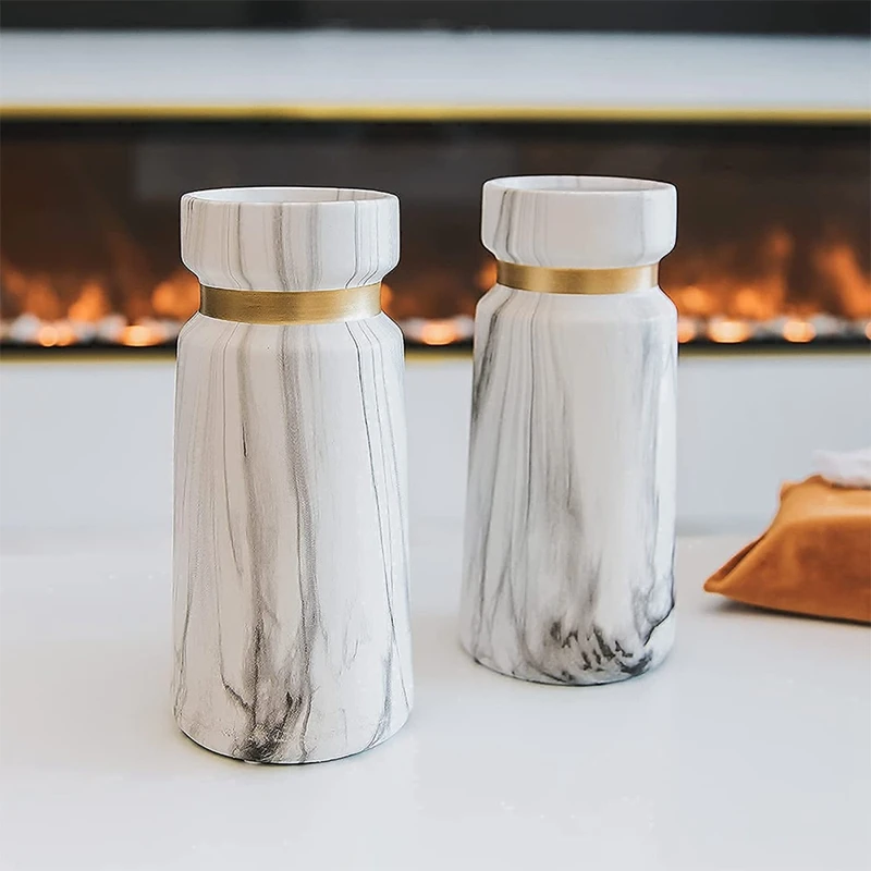 

Modern Vase for Room Decor,Unique Flower Pot Set of 2 Vase,for Indoor Plant Table Office Decor,Ceramic Vase