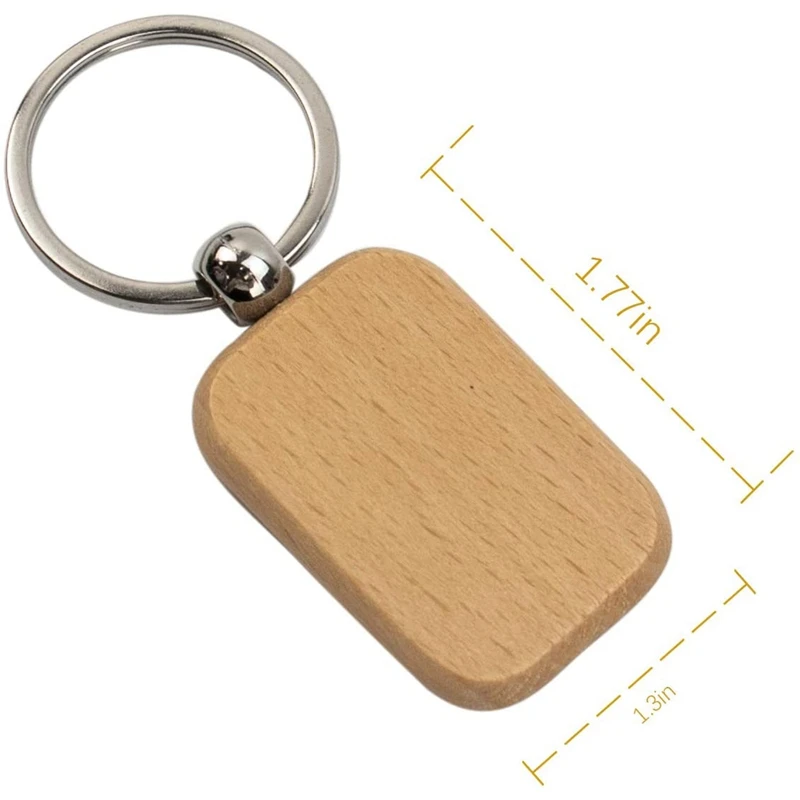 

20Pcs Blank Wooden Wooden Keychain Diy Wooden Keychain Key Tag Anti-Lost Wood Accessories Gift