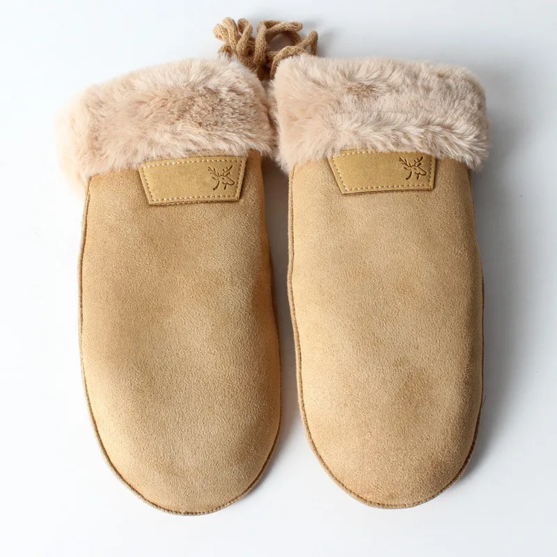 Женские однотонные зимние перчатки 1 пара плотные теплые уличные для девушек и