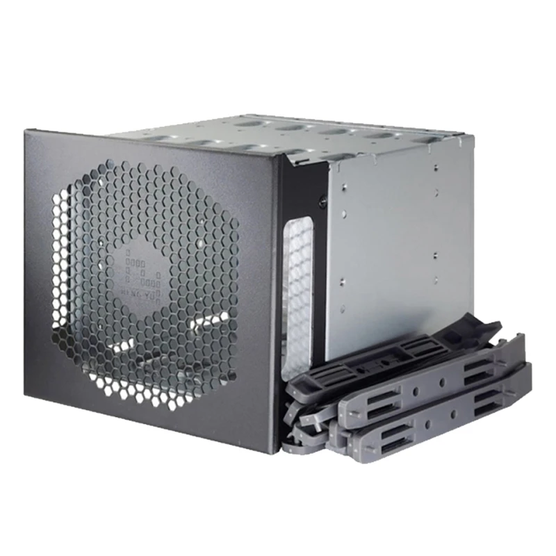 

X3UA Aluminum Alloy Hard Drive Cage, 5 inch to 5x 3.5" Rack Adapter Computer SATA HDD Hard Driver Tray Caddy CD-ROM Slot