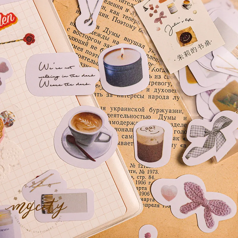 40 шт./компл. наклейки из бумаги с буквами Kawaii Journal милым Ретро рисунком дневник
