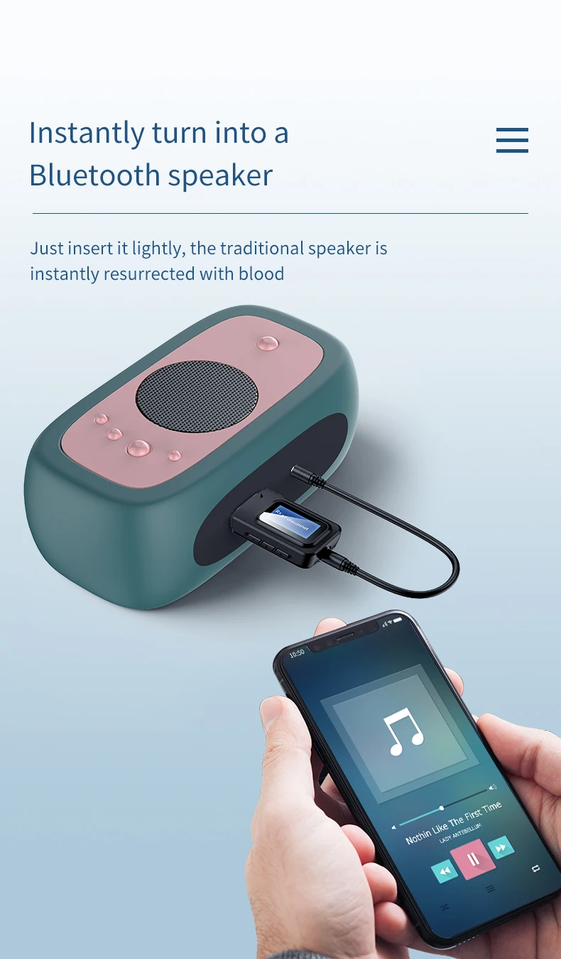 2 In 1 USB Bluetooth 5.0 Audio Transmitter Receiver Upgraded LCD Wireless Adapter For Headphone PC Computer HIFI Sound Quality |