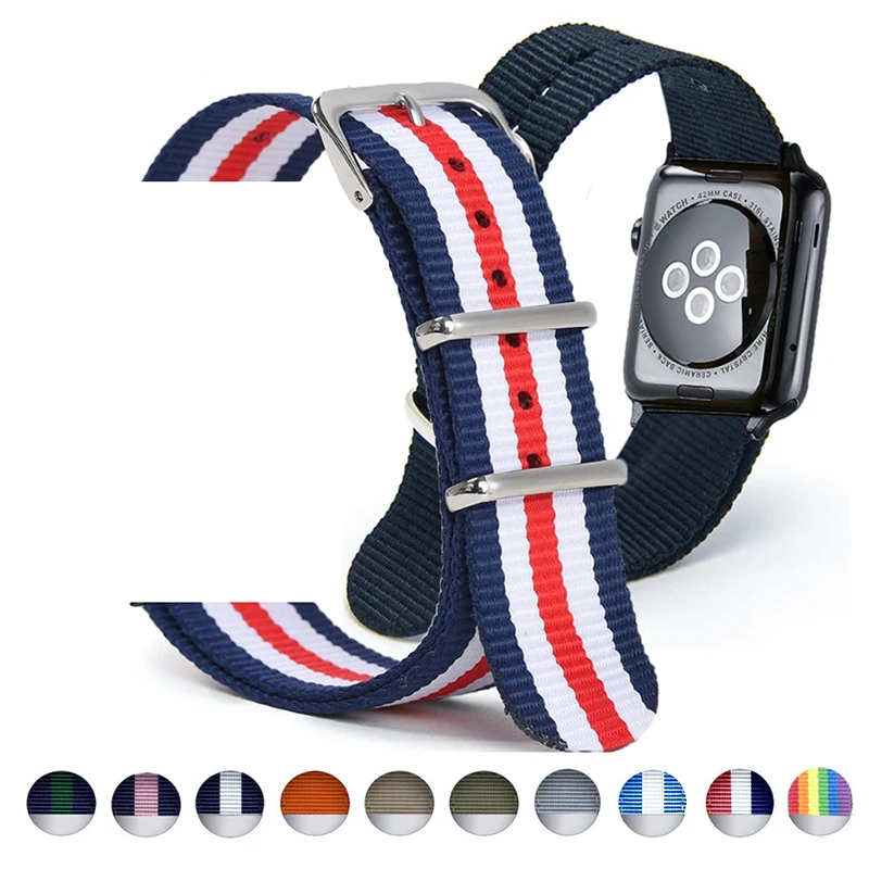 Лидер продаж нейлоновый ремешок для наручных часов Apple Watch версии 4/3/2/1 спортивный