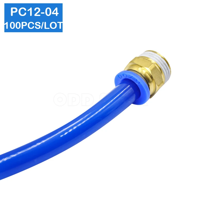 

100pcs BSPT PC12-04 Free shipping , 12mm to 1/2' Pneumatic Connectors male straight one-touch fittings pneumatic fittings