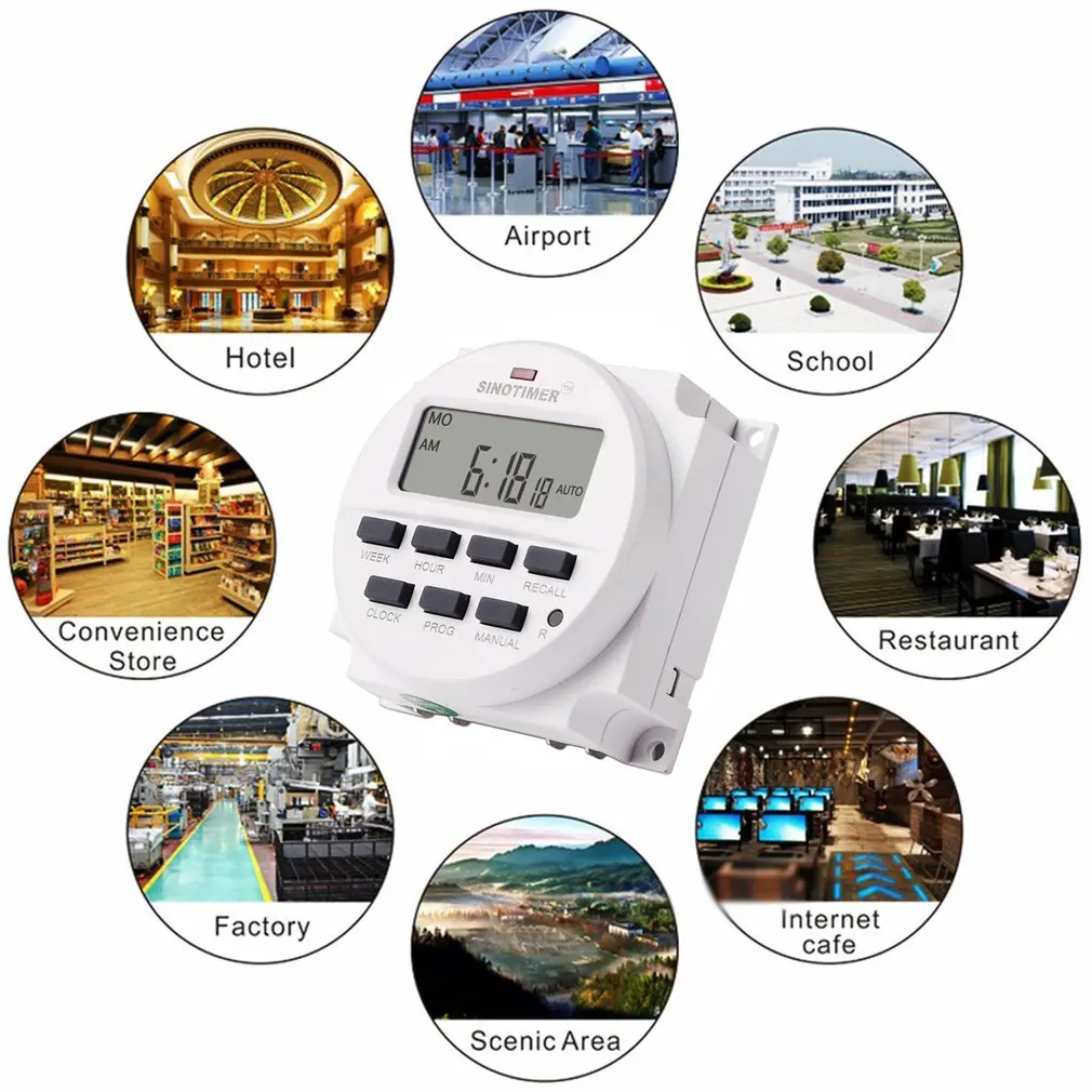 

Programmable Digital Display LCD Time Control Switch Timer For Advertising Light Box Broadcasting Equipment