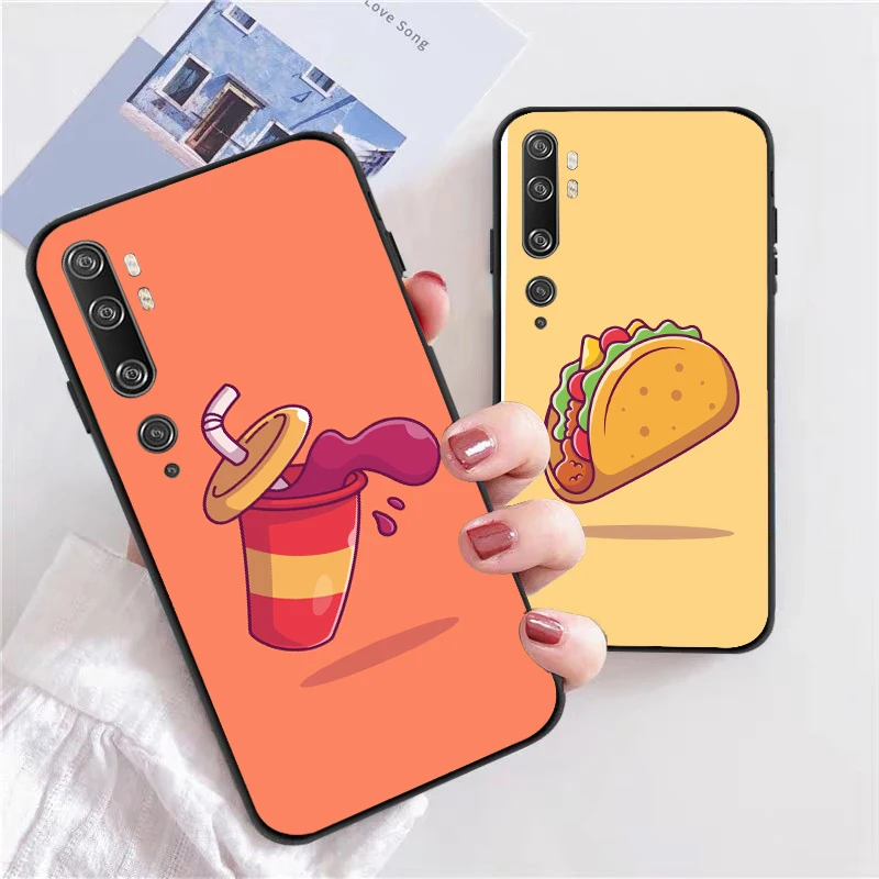 

Cute Food Doughnut Ice cream Hamburger Phone Case For Xiaomi CC9 CC9e 10S 10 Pro Lite 11 11 Lite Pro Ultra Cover Fundas Coque