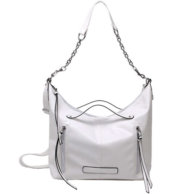 

Solid Color PU Leather Shoulder Bags Women Chain High Capacity Handbags Travel Luxury Hand Bag Female Shoulder Bag