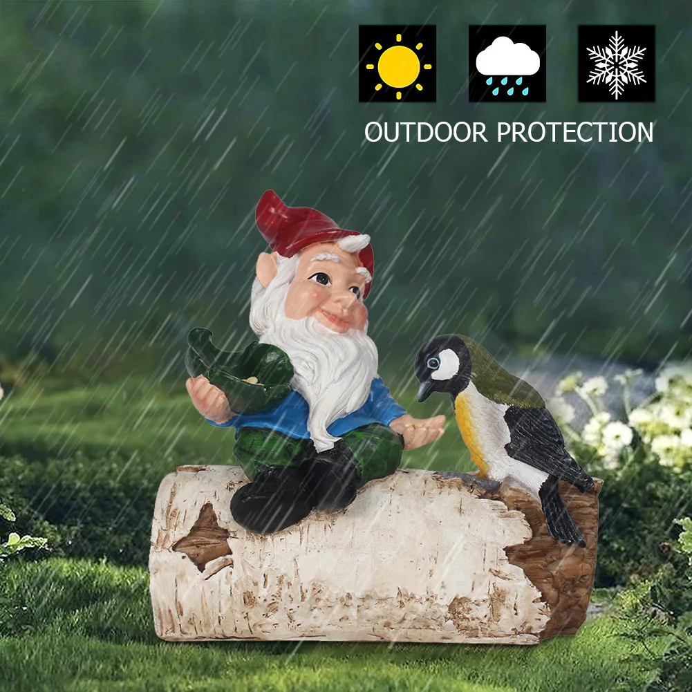 

Funny Resin Cartoon Dwarfs Bird Feeder Figurine Crafts Home Outdoor Garden Bird Feeder Gnome Statue Lawn Elf Miniatures