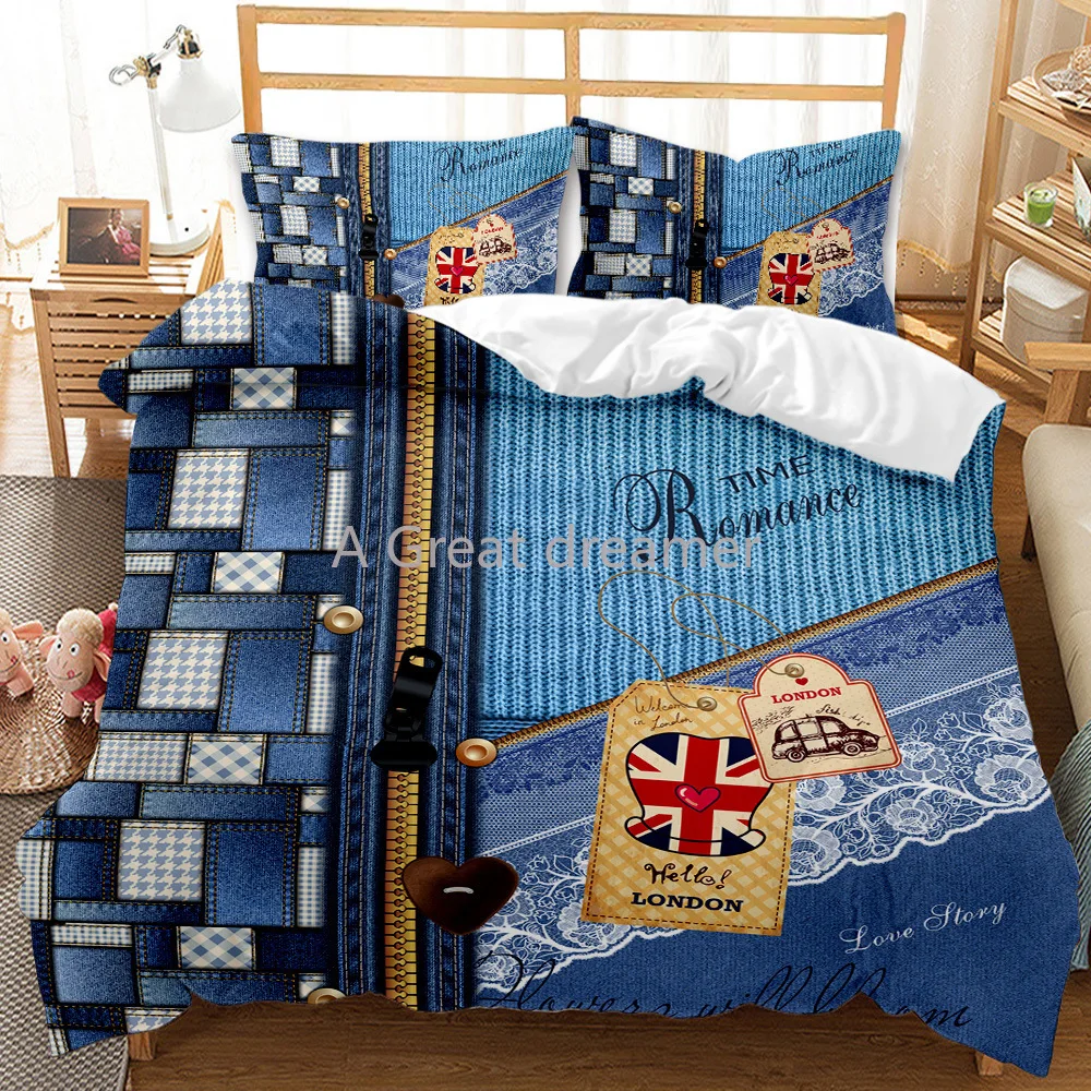 

3D Print Valentine's Day Comforter Bedding Set LuxuryBritish Style Europe Queen Twin Single Size Duvet Cover Set Pillowcase