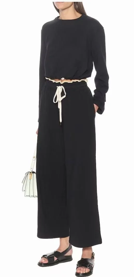 

2021 Cotton Pullover Sweatshirt Sweatpants Black Casual Sports Suit