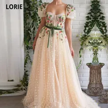 LORIE Fairy Prom Dress Sweetheart Appliques Flowers Cap Sleeves Party Dress for Graduation Celebrity robe fete femme (2)