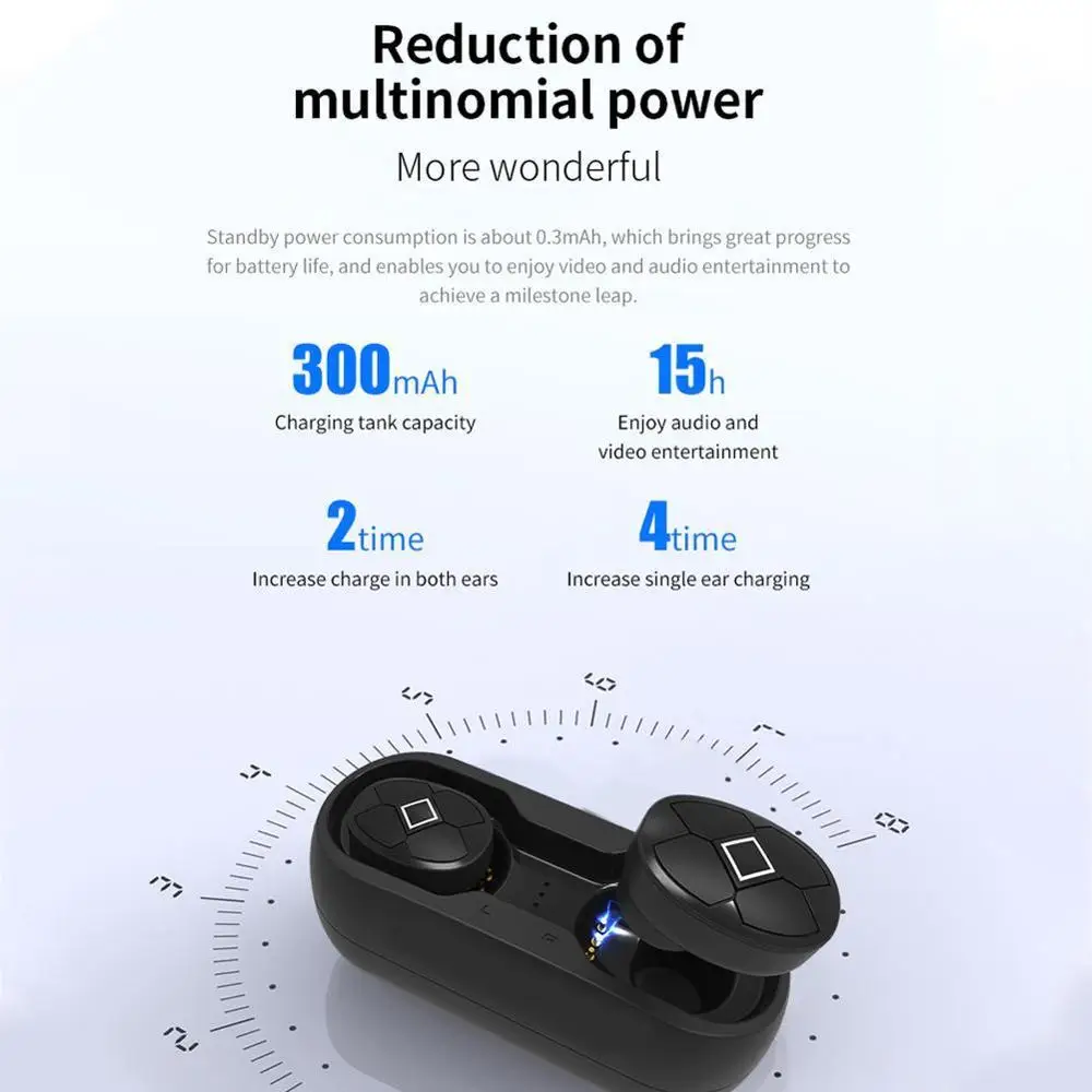 Беспроводные водонепроницаемые наушники V5/V6 HiFi гарнитура Bluetooth 5 0 вкладыши с