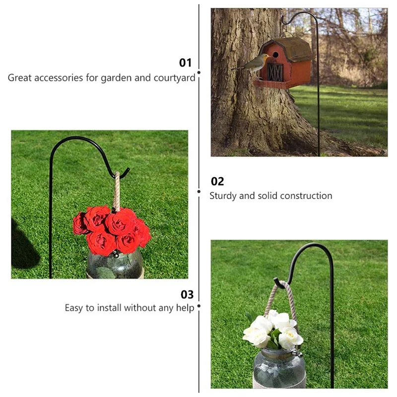 

Shepherd Hooks Rust Resistant Garden Stake Outdoor Metal Plant Stand Hanger Bird Feeder Pole