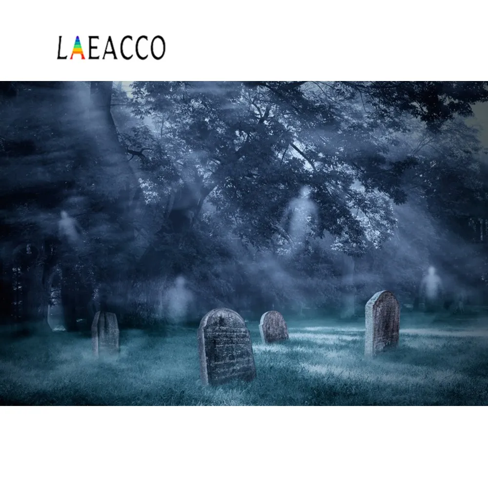 Laeacco Хэллоуин фоны для фотографии гробница парк блестящая Звезда страшная ночь фотографии фоны фотосессия Фотостудия