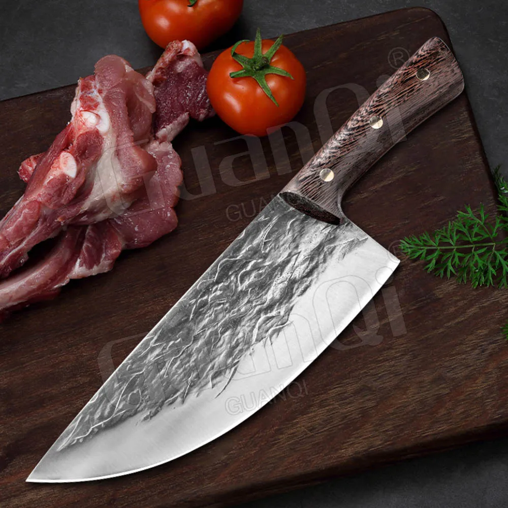 

Handmade Cleaver Traditional Handmade Forged Kitchen Knife Wood Handle Chopping Utility Cleaver Knife Butcher Knife Chef Knife