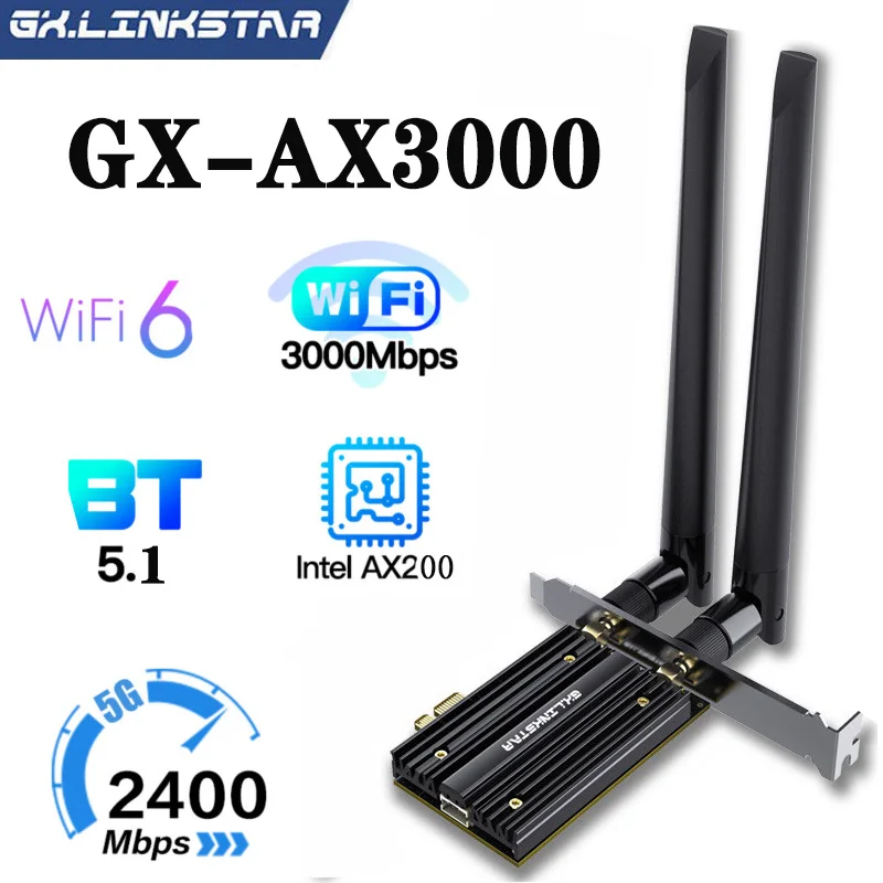 Двухдиапазонный PCIe Беспроводной Wi Fi адаптер 3000 Мбит/с Wifi 6 Intel AX200 2 4G/5 ГГц 802.11ac/ax