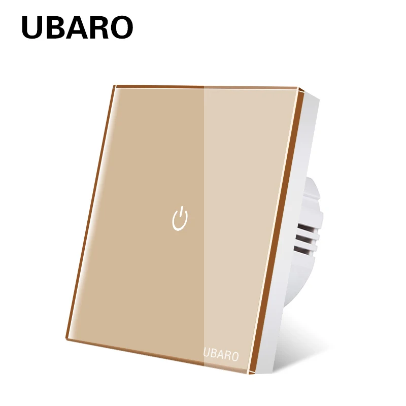 UBARO золото закаленное стекло панель сенсорный выключатель светильник настенный