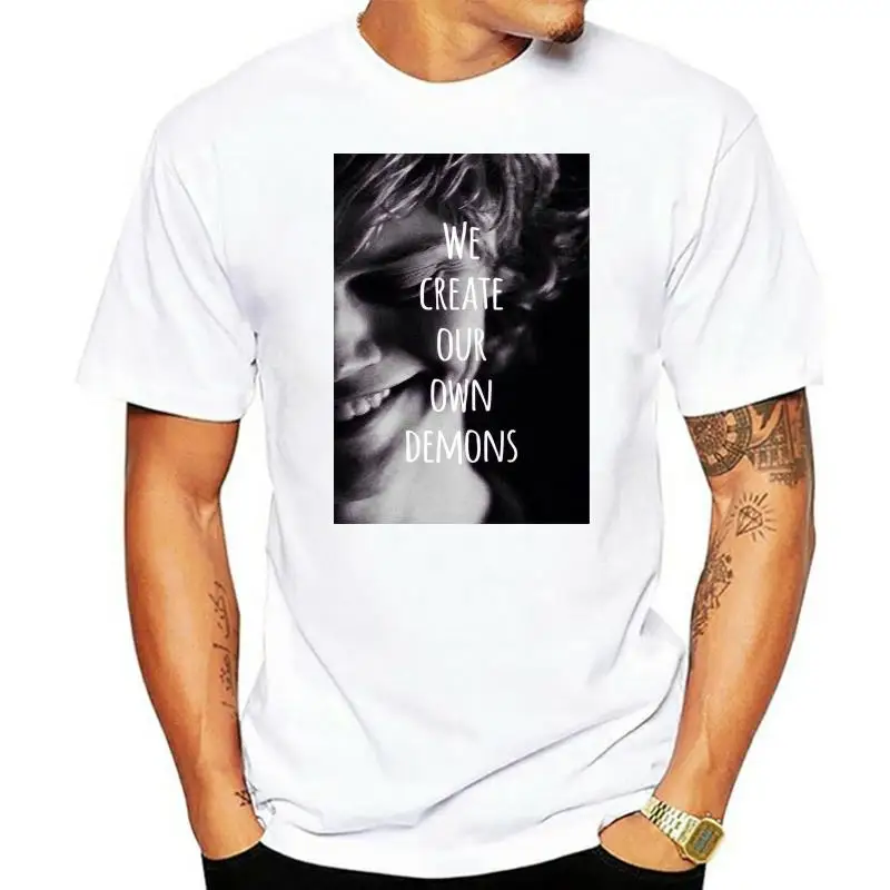 

Evan Peters Women 100% Cotton T Shirt