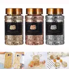 Блестящая эпоксидная смола с золотыми листьями, форма для наполнения ногтей, художественное украшение сделай сам, УФ смола, изготовление ювелирных изделий, серебряная, Золотая фольга, бумажные наполнители