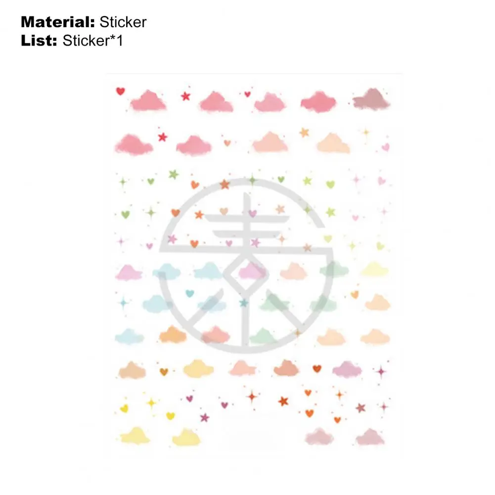 

Cloud Pattern Nail Sticker Ultra Thin Colorful Engraved Nail Art Stickers Cloud Back Glue Decals for Manicure